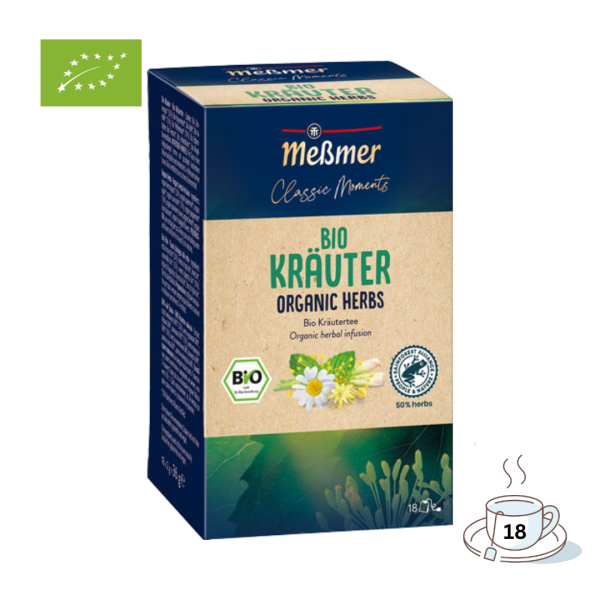 Meßmer Classic Moments Bio Kräuter, Kräutertee, Teebeutel im Kuvert, 2. Entnahmefach/displaytauglich, 36g